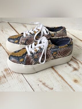 Steve Madden Multicolor Snakeskin Emmi Platform Sneakers faux leather sz 6 M EUC
